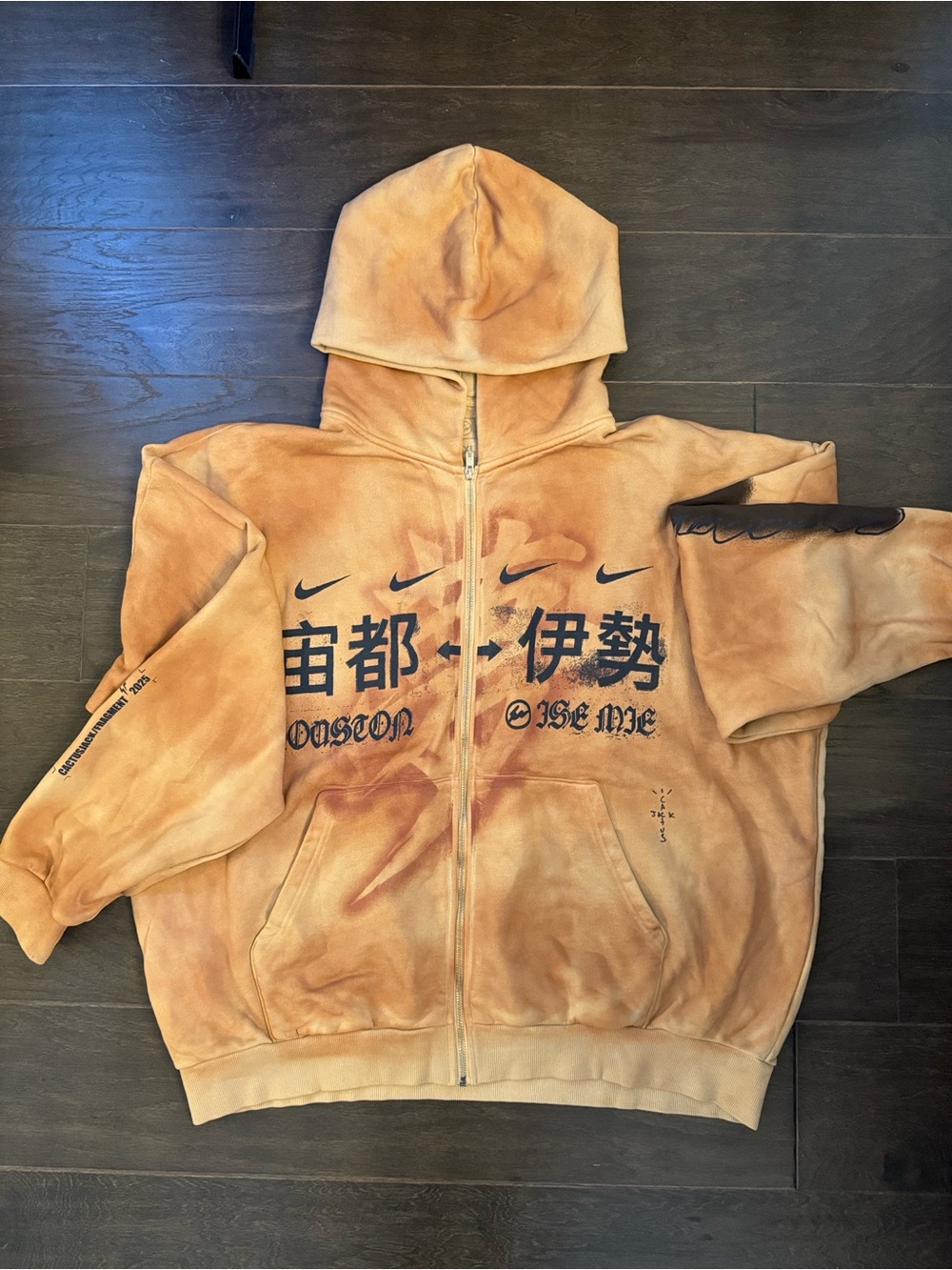 Cactus Jack by Travis Scott Orange Tie-Dye Full Zip Hoodie
